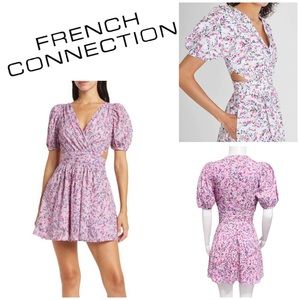 French Connection Flores V Neck Mini Dress